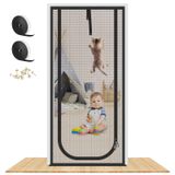 Yükseltilmiş Takviyeli Kedi Ekran Kapısı, 32X82 "Ağır Hizmet Evcil Hayvan Korumalı Ekran Kapısı, İki Yönlü Fermuarlı, Köpeklerin Kedilerini Evden, Yatak Odasından, Oturma Odasından, Mutfak Veranda