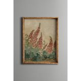 Yüksük Otu - Vintage Desenli Çerçeve, Altın1, 30 x 40