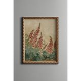 Yüksük Otu - Vintage Desenli Çerçeve, Altın2, 21 x 30