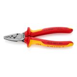 Yüksükler için Knipex sıkma pensesi, çok bileşenli manşonlarla izole edilmiş, VDE-testli 180 mm 97 78 180
