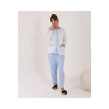 yula store AYSUN TEKSTİL Kadın Büyük Beden Önden Düğmeli Uzun Kollu Rahat Kalıp Anne Pijama Takımı %100 Pamuk