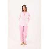 yula store AYSUN TEKSTİL Kadın Büyük Beden Yakası Düğmeli Uzun Kollu Battal Anne Pijama Takımı %80 Pamuk, %20 Viskon