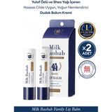 Yulaf Özü Shea Yağı Içeren Nemlendirici Hassas Dudak Bakım Kremi Seti Mılk Baobab Family Lip Balm - Şeffaf
