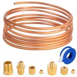 YullSorom 72 '' Yağ Basınç Göstergesi Boru Seti, Bakır Boru Seti with1/4 '' x1/8 '' NPT, 1/8 '' NPT Erkek x1/8 '' OD ve 1/8 '' NPT Dişi x1/8 '' OD Dişli Pirinç Parçaları