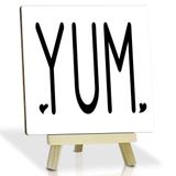 Yum Mutfak Tabelaları Standlı Ahşap Plaket Çiftlik Evi Ev Dekoru Ülke Mutfak Dekor İşareti Rustik Mutfak Dekoru Masa Dekorasyonu Ev Yemek Odası Kahve Rafı Masa Bar Oturma Odası Tezgahı - FS441