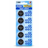 Yuma CR2032 Lityum Düğme Pil 3V 5'li Paket 210 mAh | Şarj Edilmez