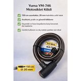Yuma Motosiklet Kilidi 150 cm – 20 mm Kalınlık, Anahtarlı Çelik Halat