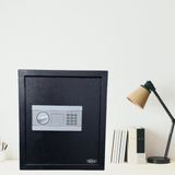 Yuma Ofis Tipi Kasa - Raflı Elektronik Şifreli 14 kg Çelik Kasa 40x35x35 cm Güvenli Saklama - Siyah