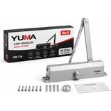 Yuma YM-714 No:4 Hidrolik Kapı Kapatıcı 60-85 kg Ayarlanabilir Sessiz Kapı Hidroliği Ağır Hizmet Tipi - 1 adet Yuma Kapı Hidroliği - Gri