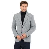 Yumas Erkek Açık Lacivert Esneyen Likralı Pamuk Karışımlı Örme Kumaşlı Spor Blazer Ceket Açık Lacivert 56