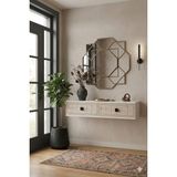 Yumedi Design DA1205BT - Leyla Dresuar , Antre Hol Rafı, Duvara Montaj Tv Sehpası 120CM Beyaz-Traverten