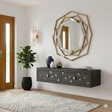 Yumedi Design DA1207AS - Rabbit Dresuar , Antre Hol Rafı, Duvara Montaj Tv Sehpası 120CM Antrasit- Silver