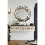 Yumedi Design DA1207ATG - Rabbit Dresuar , Antre Hol Rafı, Duvara Montaj Tv Sehpası 120CM Antrasit- Traverten- Gold - Antrasit - Gold