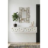 Yumedi Design DA1207BG - Rabbit Dresuar , Antre Hol Rafı, Duvara Montaj Tv Sehpası 120CM Beyaz- Gold - Beyaz - Altın