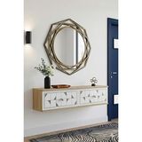 Yumedi Design DA1207DBS - Rabbit Dresuar , Antre Hol Rafı, Duvara Montaj Tv Sehpası 120CM Safirmeşe - Beyaz- Silver - Beyaz - Safir Meşe