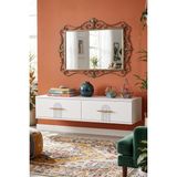 Yumedi Design DA1215B - Shumen Dresuar , Antre Hol Rafı, Duvara Montaj Tv Sehpası 120CM Beyaz