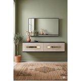 Yumedi Design DA1220ATG - Ethema Dresuar , Antre Hol Rafı, Duvara Montaj Tv Sehpası 120CM Antrasit-Traverten-Gold - Antrasit - Gold