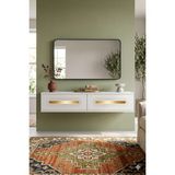 Yumedi Design DA1220BG - Ethema Dresuar , Antre Hol Rafı, Duvara Montaj Tv Sehpası 120CM Beyaz-Gold - Beyaz - Altın