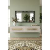 Yumedi Design DA1220BTG - Ethema Dresuar , Antre Hol Rafı, Duvara Montaj Tv Sehpası 120CM Beyaz-Traverten-Gold - Beyaz - Gold