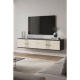 Yumedi Design DA1232AT - Merve Dresuar , Antre Hol Rafı, Duvara Montaj Tv Sehpası 120CM Antrasit-Traverten - Antrasit - Traverten - Gold