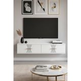 Yumedi Design DA1232B - Merve Dresuar , Antre Hol Rafı, Duvara Montaj Tv Sehpası 120CM Beyaz
