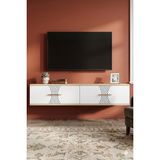 Yumedi Design DA1232DB - Merve Dresuar , Antre Hol Rafı, Duvara Montaj Tv Sehpası 120CM Safirmeşe-Beyaz - Safir Meşe - Beyaz