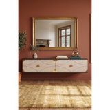 Yumedi Design DA1297 - Elifa Dresuar , Antre Hol Rafı, Duvara Montaj Tv Sehpası 120CM - Antrasit - Gold