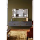 Yumedi Design DA1297AG - Elifa Dresuar , Antre Hol Rafı, Duvara Montaj Tv Sehpası 120CM Antrasit-Gold - Antrasit - Altın