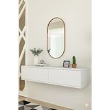 Yumedi Design DA1299B - Didema Dresuar , Antre Hol Rafı, Duvara Montaj Tv Sehpası 120CM Beyaz