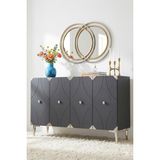 Yumedi Design KA1297AS - Elifa Konsol, Tv Sehpası, Çok Amaçlı Dolap ve Kahve Köşesi 120CM Antrasit- Silver - Antrasit - Gümüş