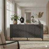 Yumedi Design KA1512A - Defne Konsol, Tv Sehpası, Çok Amaçlı Dolap ve Kahve Köşesi 150CM Antrasit