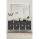 Yumedi Design KA1526AS - Temtem Konsol ,tv Sehpası , Çok Amaçlı Dolap, Kahve Köşesi 150 cm Antrasit-Silver - Antrasit - Gümüş