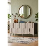 Yumedi Design KA1531ATS - Ilhaniye Konsol, Tv Sehpası, Çok Amaçlı Dolap ve Kahve Köşesi 150CM Antrasit-Traverten-Silver - Traventen