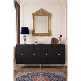 Yumedi Design KA1543AS - Uygun Konsol, Tv Sehpası, Çok Amaçlı Dolap ve Kahve Köşesi 150CM Antrasit-Silver - Antrasit - Gümüş