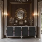Yumedi Design KA1801AS - Kerem Konsol, Tv Sehpası, Çok Amaçlı Dolap ve Kahve Köşesi 180CM Antrasit-Silver - Antrasit - Gümüş