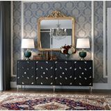Yumedi Design KA1803AS - Rabbit Konsol ,tv Sehpası , Çok Amaçlı Dolap, Kahve Köşesi 180 cm Antrasit-Silver - Antrasit - Gümüş
