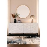 Yumedi Design KA1806B - Stoyan Konsol, Tv Sehpası, Çok Amaçlı Dolap ve Kahve Köşesi 180CM Beyaz