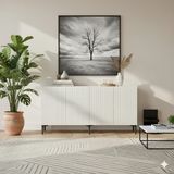 Yumedi Design KA1807B - Gradishte Konsol ,tv Sehpası , Çok Amaçlı Dolap, Kahve Köşesi 180 cm Beyaz