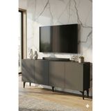 Yumedi Design KA1809A - Gümüş Konsol ,tv Sehpası , Çok Amaçlı Dolap, Kahve Köşesi 180 cm Antrasit