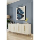Yumedi Design KA1810BTG - Ethema Konsol ,tv Sehpası , Çok Amaçlı Dolap, Kahve Köşesi 180 cm Beyaz-Traverten-Gold - Traventen