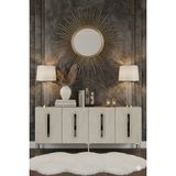 Yumedi Design KA1810BTS - Ethema Konsol ,tv Sehpası , Çok Amaçlı Dolap, Kahve Köşesi 180 cm Beyaz-Traverten-Silver - Beyaz Mermer