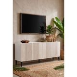 Yumedi Design KA1813BT - Tarçın Konsol ,tv Sehpası , Çok Amaçlı Dolap, Kahve Köşesi 180CM Beyaz-Traverten - Beyaz Mermer