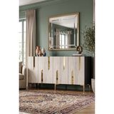 Yumedi Design KA1831ATG - Ilhaniye Konsol, Tv Sehpası, Çok Amaçlı Dolap ve Kahve Köşesi 180CM Antrasit-Traverten-Gold - Antrasit - Traverten - Gold