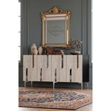 Yumedi Design KA1831ATS - Ilhaniye Konsol, Tv Sehpası, Çok Amaçlı Dolap ve Kahve Köşesi 180CM Antrasit-Traverten-Silver