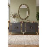 Yumedi Design KA1842AG - Ilay Konsol, Tv Sehpası, Çok Amaçlı Dolap ve Kahve Köşesi 180CM Antrasit-Gold - Antrasit - Altın