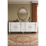 Yumedi Design KA1842BG - Ilay Konsol, Tv Sehpası, Çok Amaçlı Dolap ve Kahve Köşesi 180CM Beyaz-Gold - Beyaz - Altın
