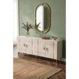 Yumedi Design KA1842BTG - Ilay Konsol, Tv Sehpası, Çok Amaçlı Dolap ve Kahve Köşesi 180CM Beyaz-Traverten-Gold - Beyaz - Gold