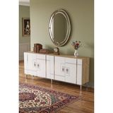 Yumedi Design KA1842DBS - Ilay Konsol, Tv Sehpası, Çok Amaçlı Dolap ve Kahve Köşesi 180CM SAFİRMEŞE-BEYAZ-SİLVER - Safirmeşe - Beyaz - Silver