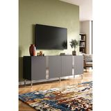 Yumedi Design KA1898AS - Cherry Konsol, Tv Sehpası, Çok Amaçlı Dolap ve Kahve Köşesi 180CM Antrasit-Silver