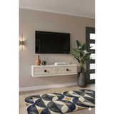 Yumedi Design TDA1205BT -Leyla Duvara Montaj Tv Stand , Tv Sehpası 120CM Beyaz- Traverten - Beyaz - Traverten